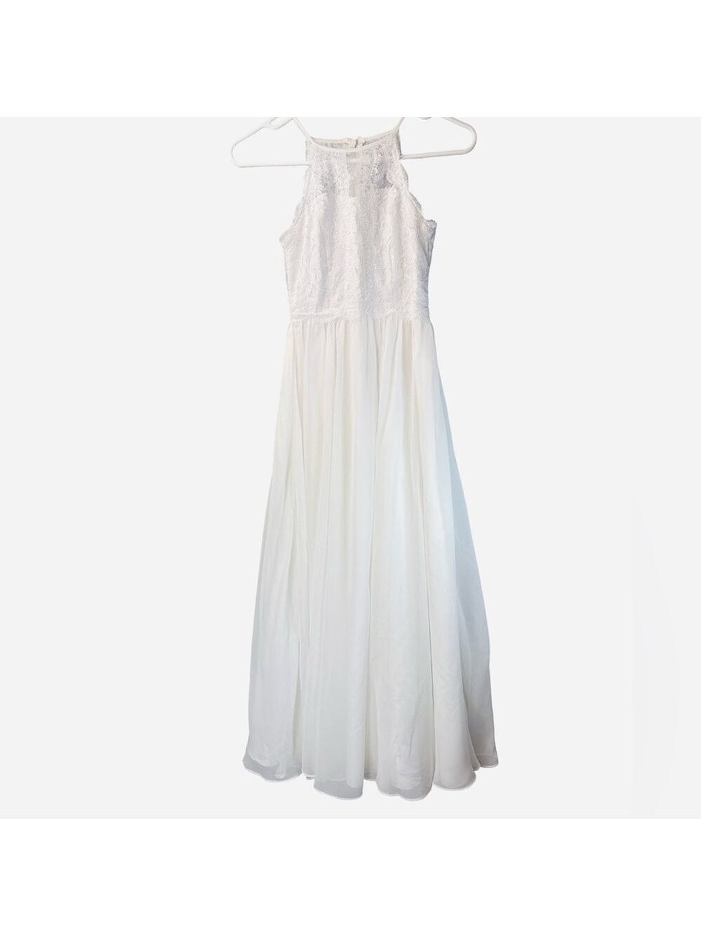 Azazie Elia Junior Bridesmaid Ivory Lace Formal Kids Dress Girl Size 6